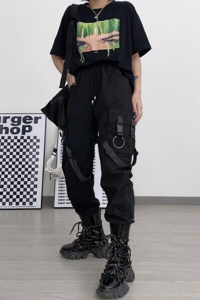 Black goth cargo pants