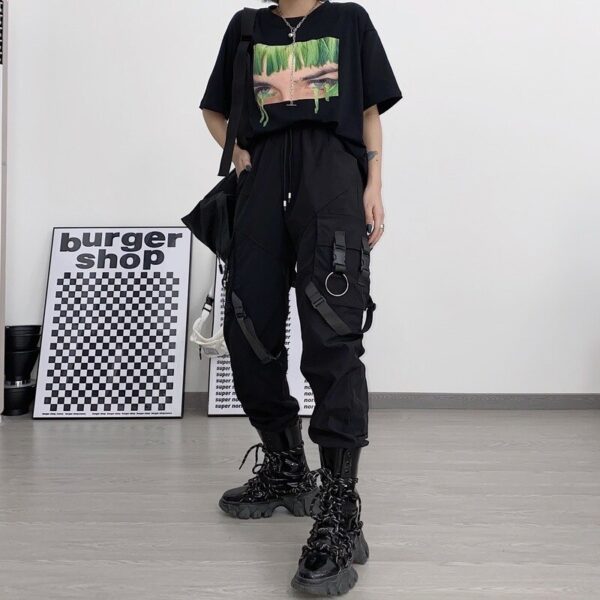 Black goth cargo pants