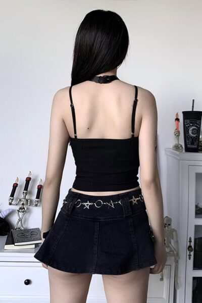 Goth crop tank top