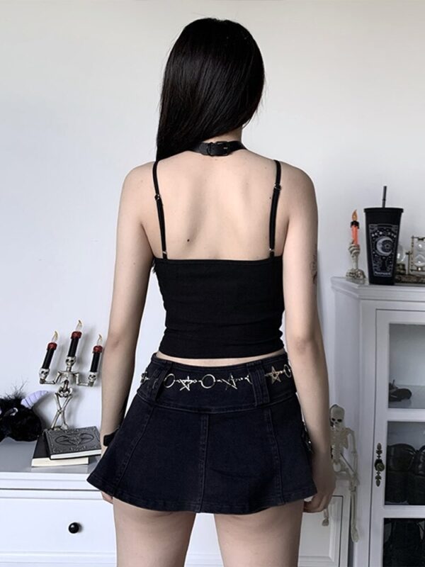 Goth crop tank top