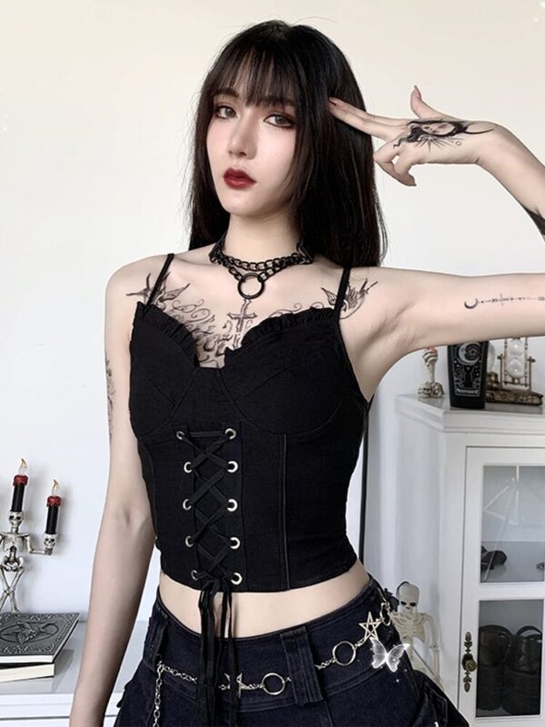 Goth crop tank top