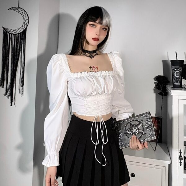 Schwarzes Emo-Top-Shirt