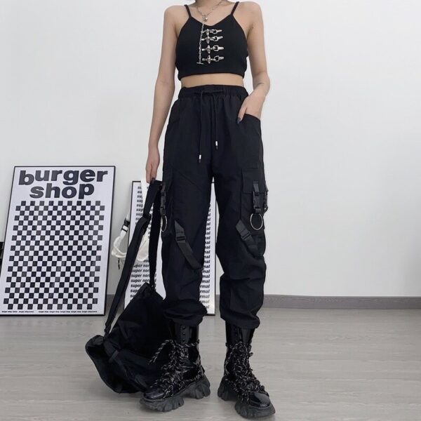 Black goth cargo pants