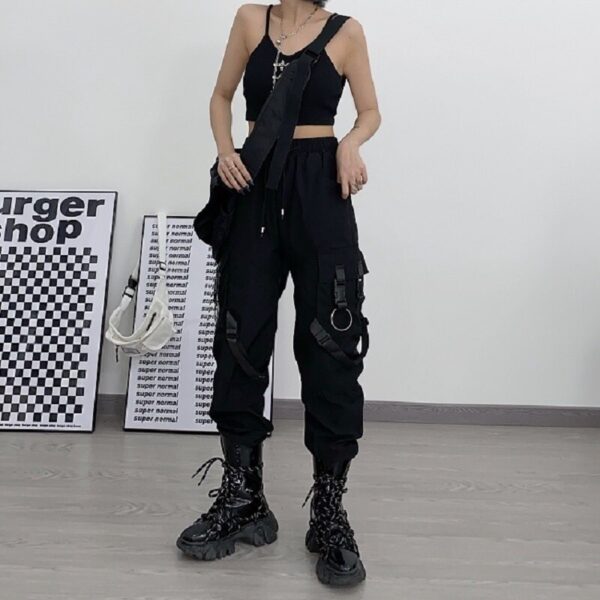 Black goth cargo pants